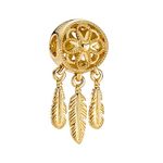 Lkwrideiny Gold-plated Dream Catcher Charm 925 Sterling Silver Pendant,Jewelry Beads Gifts for Women Bracelet&Necklace