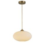 KCO Lighting Mid Century Modern Gold Globe Pendant Lighting Brushed Brass White Opal Glass Pendant Light Antique Farmhouse Single Hanging Kitchen Island Lighting Fixture