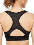 Yvette Sports Bras for Women High Impact Racerback Workout Sports Bra for Plus Size, Black, S+