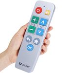 EZclicker Big Button Universal TV Remote for Seniors, Simple Easy to Use, Dementia Products for Elderly, Works with Major TV Brands (2xAAA Batteries Not Included) (Silver)