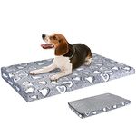 VANKEAN Dog Bed Mat Reversible(Cool & Soft), Stylish 36” Pet Bed Mattress for Dog Crate, Water Proof Linings, Removable Machine Washable Cover, Pet Bed for Large Dogs up to 70lbs, Light Grey