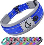 Joytale Reflective Dog Collar Large Dogs | Ultra Comfy Soft Neoprene Padded | Heavy Duty Metal Belt Buckle, Navy Blue