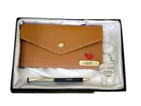 SAVRI Personalized Pen, Stainless Steel Dentist Symbol Keychain and Leather Women's wallet Combo with Charm and Name Engraved. For Dentists, Doctor, Dental Surgeon, Corporate Gifting & Promotions.