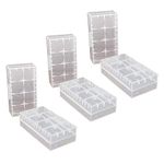 GTIWUNG 6 Pcs 18650/18350/CR123A/17670 Cell Battery Storage Case Holder Box, Plastic Battery Case for Batteries and Rechargeable Batteries, Clear Color