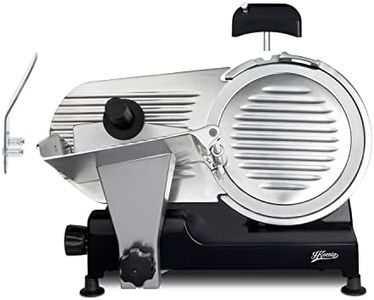 H.Koenig Elektrische Aufschnittmaschine MSX252, Professionell, Präzise, Schnittstärke 0-12mm, Italienische Klinge 25cm, Integrierter Schärfer, Große Platte, 282 rpm, Schwarz