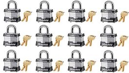 Master Lock 3KA-3210 1-1/2" Laminated Keyed Alike Padlocks - Quantity 12