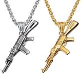 Liitata 2 Pcs Gun Necklace Army Rif
