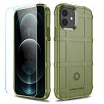 LABILUS iPhone 12 Case, iPhone 12 Pro Case, (Rugged Shield Series) TPU Thick Solid Armor Tactical Protective Cover Case for iPhone 12/12 Pro (6.1 inch) - Army Green