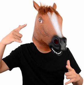 Voyiparty Horse Mask Creepy Brown Horse Head Rubber Latex Animal Mask Novelty Halloween Costume Party Mask Latex Halloween Costume Animal Cosplay Full Head Adult