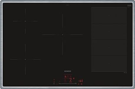 Siemens EX845HVC1E, iQ700 Smartes Induktionskochfeld mit Rahmen, Autark, 80 cm, Schwarz, Bedienung mit touchSlider, Flexible und Intelligente Kochzonen, powerBoost für schnelleres Kochen, fryingSensor