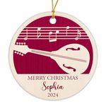 Mandolin Musical Instruments Merry Christmas 2023, Personalized Mandolin Lovers Christmas Ornament, Customized Name & Year Mandolin Player Christmas Tree Hanging, Mandolin Musicians Xmas Gifts