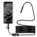 PKST 2M Endoscope WiFi Inspection Camera USB 2m Endoscope 2.0MP HD Borescope 2 in 1Flexible Snake Camera Waterproof Tube Drain Pipe Camera with 8 Led for iOS Androide (2m Endoscop Camera)