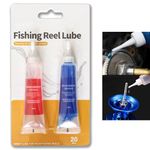 2Pcs Fishing Reel Grease and Oil Kit,Fishing Reel Oil Tool Set,Fishing Gear Lubricating Oil,Bearing Grease Kit,Fishing Reel Grease,Reel Lubricant Grease Bearing Maintenance,Lubricating Oil Grease Set