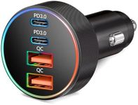 Car Charger USB C, 4-Port 90W Super