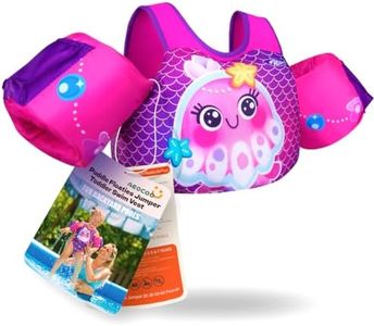 AEOCOO Puddle Float Jumper 20-30-50-60-70 Pounds, Toddler Swim Vest for 1-3-5-6-9 Years Old, Pool Floats with Swimming Arm Floaties Swim Jacket for Kids Swimmies, Boys, Girls, Niños, Seajelly