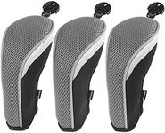 Andux Golf Hybrid Club Head Covers with Dial No. Tag Pack of 3 (All The Same Size) Black/Grey