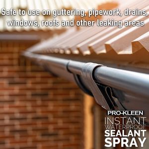 Pro-Kleen Instant Waterproof Sealant Spray, Transparent, 400ml – Leak Repair for Roofs, Pipes, Guttering