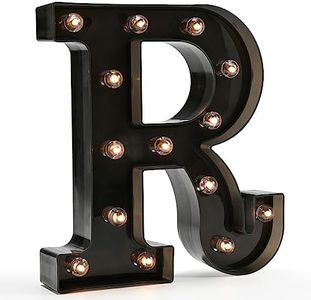 Light Up Black Alphabet Marquee Letters Sign LED Marquee Number Lights Sign for Night Light Home Bar Christmas Lamp Birthday Party Wedding Decoration R