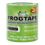 FROGTAPE 240661 Multi-Surface Painter's Tape with PAINTBLOCK, Medium Adhesion, 1.88 Inches x 60 Yards, Green, 3 Rolls