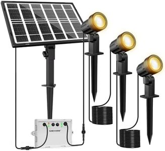 MEIKEE 3 in 1 Solar Spot Lights Outdoor Garden, Solar Spike Light 3000K Warm White, Solar Garden Floodlight IP66 Waterproof, Solar Landscape Spotlights for Yard Lawn Tree Statue