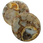 ArtEra Beautiful Decorative Agate Stone Coasters for Tea Cups, Coffee Mugs and Glasses | 4 inches Home dcor Agate Coasters (Brown, Pack of 4)