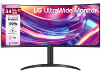 LG 34WR55QK 86.42 cm (34 Inch) 21:9 UltraWide WQHD (3440x1440) Curved Monitor(1800R), sRGB 99%(Typ.), HDR10, Anti-Glare, HDMI X 2, DP, USB-C (PD 65W), HP Out, PBP, Tilt/Height Adjustable Stand (Black)