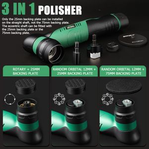 BATOCA S5 Cordless Mini Car Polisher Kit – Dual Action, 2 Batteries, 1"/3" Pads
