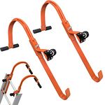 2Pcs Ladder stabilizer, Heavy Duty Ladder Roof Hook,Ladder Hooks with T Type Rubber Grip Bar for Roof Ridge 500lbs Bearing Capacity,Heavy Duty Ladder Roof Hook with Wheels
