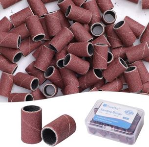 GazePlus 100 Pcs Sanding Bands for Nail Drill with 3/32” Brown Disposable Sanding Band 240 Fine Grit for Nail Drill Set Acrylic Nails Gel Manicure & Pedicure