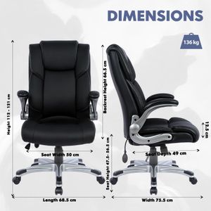 COLAMY High Back Leather Office Chair – Ergonomic Executive Desk Chair