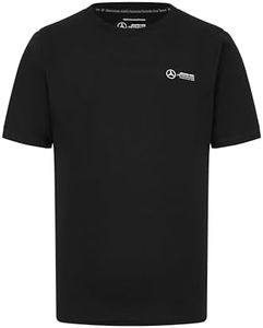 Mercedes AMG Petronas Camiseta de Hombre F1 con pequeño Logo del Equipo en 3D - Negro - Tamaño: L