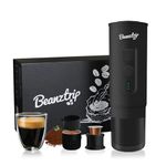 BeanzTrip H02 PRO Portable Espresso Maker, 20 Bar Electric Travel Coffee Machine Compatible with NS Capsule & Ground Coffee, Small Mini Espresso Machine for Office, Camping, Hiking, with Gift Box