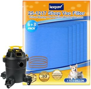 KEEPOW Shop Vac Filters for Stanley, Reusable SL18129 Filters Compatible with Stanley 1-6 Gallon Wet/Dry Vacuums, Part# 25-1217 (6 Pack)