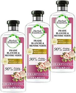 Herbal Essences Shampoing Pure Fraise Blanche et Menthe Verte Purification, 90% d'ingrédients d'origine naturelle, sans Parabènes, sans Colorants, sans Silicones, sans Paraffine, lot de 250ml x3