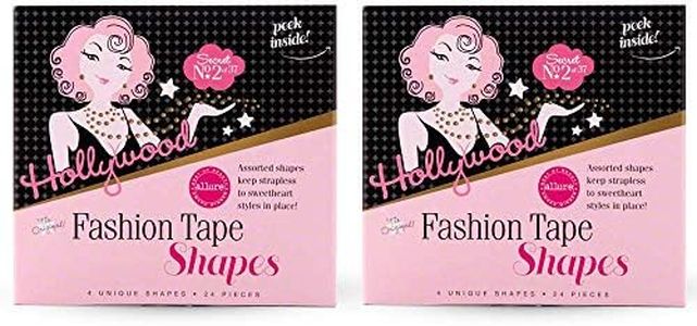 Hollywood Fashion Secrets Fashion Tape Shapes - 4 Unique Shapes, 24 Pieces, 2-Packs