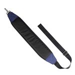 BIG TEETH Golf Bag Strap Single Padded Shoulder Strap Adjustable Thick Pad Straps Universal Replacement Quick Release (Black and blue with 1 clip)