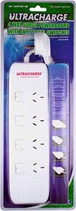 Ultracharge 4 Switch Surge Power Board, White