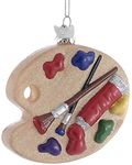 Noble Gems Artists Painting Palette Glass Christmas Ornament