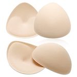 WLLHYF 2 Pairs Bra Pads Inserts, Triangle Breathable Bra Inserts Skin Color Removable Breast Padding Soft and Comfortable Bra Pads for Women Girls Bra Any Cup Cover (Upper Thin and Lower Thick)