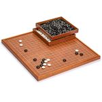 Yellow Mountain Imports Rosewood 2.6-Centimeter Folding Go Game Set Board with Double Convex Melamine Stones - Classic Strategy Board Game (Baduk/Weiqi)