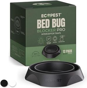 Bed Bug Interceptors – 12 Pack | Bed Bug Blocker (Pro) Interceptor Traps | Insect Trap, Monitor, and Detector for Bed Legs (Black)