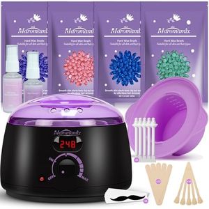 Waxing Kit -Digital Wax Warmer Machine for Hair Removal with 4 Packs of Hard Wax Beads & Silicone Pot for Full Body, Legs, Face, Eyebrows, Bikini, Brazilian at Home Waxing Kit for Women Men