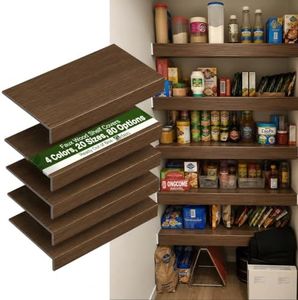 5 Pack 48x16in Wire Shelf Cover for Pantry, Closet, Kitchen – Waterproof PVC Wood-Look Wire Rack Covers for Shelves, Multiple Sizes Available,No-Tool Installation