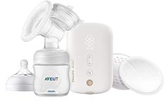 Philips Avent Single Premium Electric Breast Pump for Quicker and Personalised Milk Expression, Rechargeable Battery, Timer Display, SCF396/11