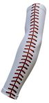 Sports Farm New! Moisture Wicking Compression Arm Sleeve (White Baseball Stitches, Youth Medium)