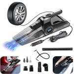 ECOME UNIVERSE 4 in 1 Car Vacuum Cleaner and Tyre Inflator - Essential Car Cleaning Accessories with Air Compressor & Air Pump for Car - Reliable Tyre Inflator for Complete Car Care