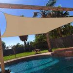 Windscreen4less Outdoor Sun Shade Sail Rectangle Canopy Cover for Patio Garden Deck Yard (Sand)