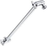 Singing Rain 15'' Extra Long Solid Brass Chromed Shower Extension Arm with Locking Nuts, Height and Range Adjustable, G1/2 Universal Connector