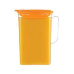 LocknLock Aqua Fridge Door Water Jug with Handle BPA Free Plastic Pitcher with Flip Top Lid Perfect for Making Teas and Juices, 2 Quarts, Orange