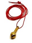 Eclectic Shop Uk Solid Brass Hanumanji Gada Of Hanuman Pendant Red Cord Necklace Mace Totem Protection Indian Sanskrit गदा Gadā Malay Gedak